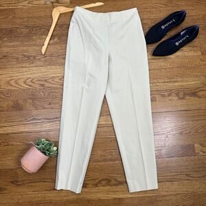 GUNEX Light Tan Cream Ankle Pleated Pants.